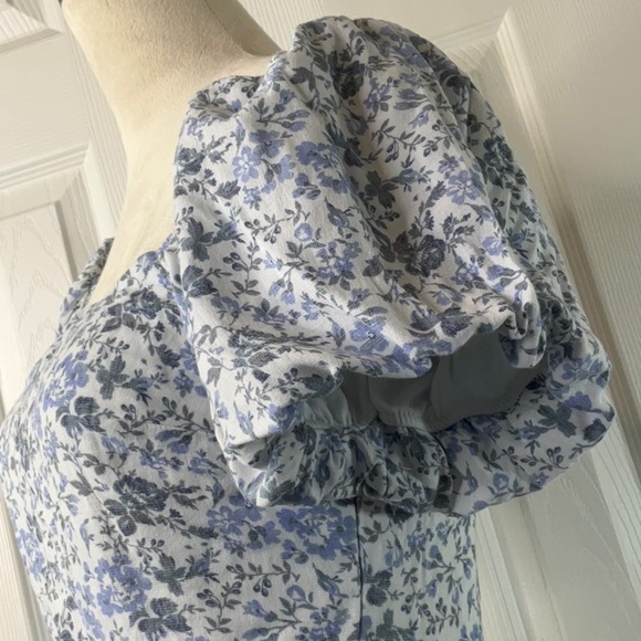 Trixxi - Floral Mini Dress Puff Sleeve Ruffle Hem - Picture 9 of 13